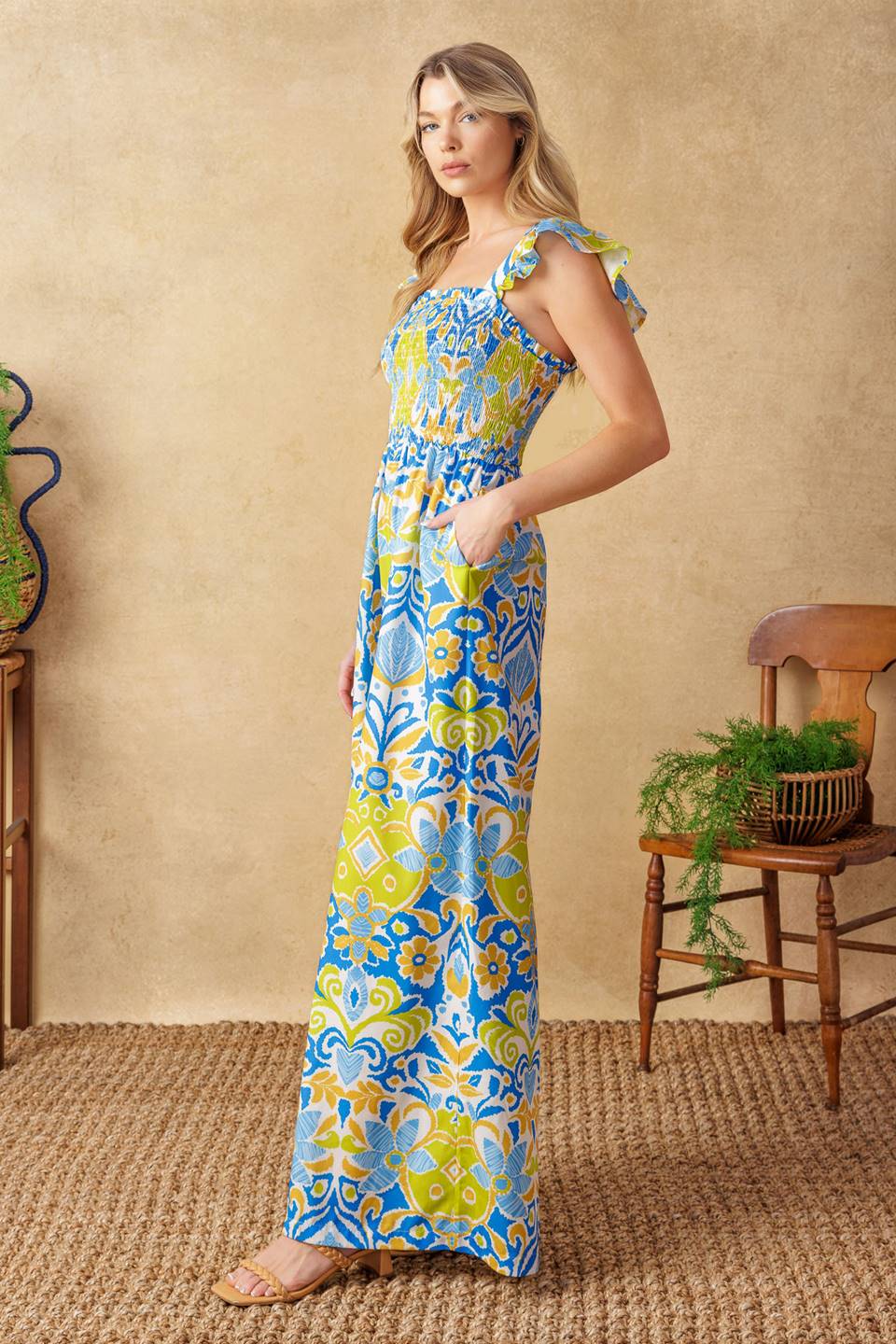 NO NEED TO WORRY WOVEN JUMPSUIT Flying Tomato